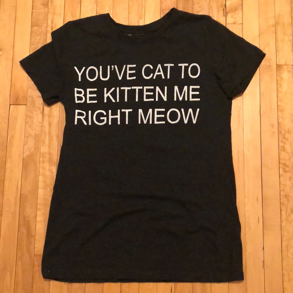 Dark Gray cat T-shirt